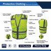 Ge Green Surveyor Vest, Reflective Tape 10 Pockets, M GV088GM